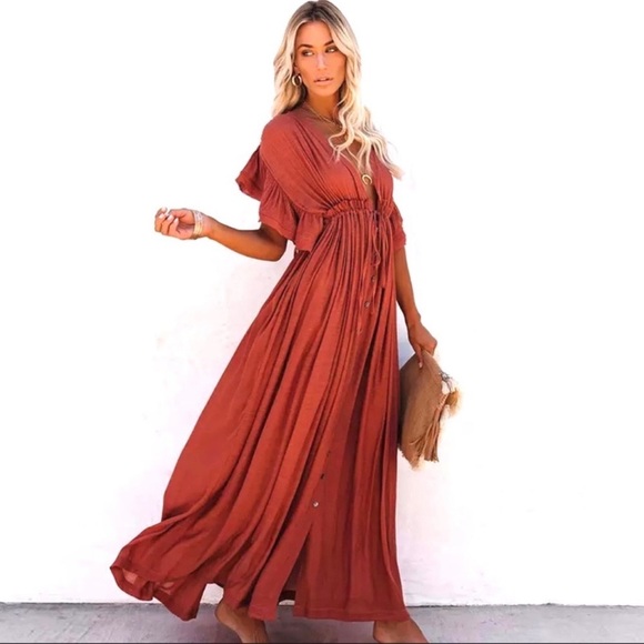 Dresses & Skirts - Boho Gauze Maxi Dress Beach Cover